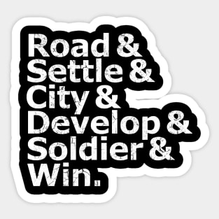 road Settle city develop soldier win Game Rules Sticker